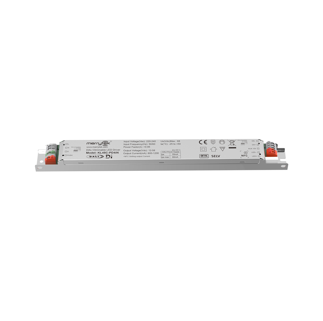 45W NFC LED Driver CC 500-1100mA D4i Programmable for Linear Lights